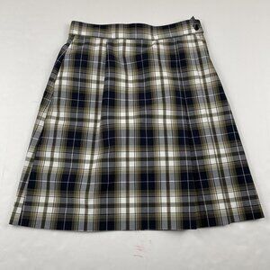 Dennis Uniform Skort Skirt Girl’s G14 Plaid Brown Beige Adjustable Waist